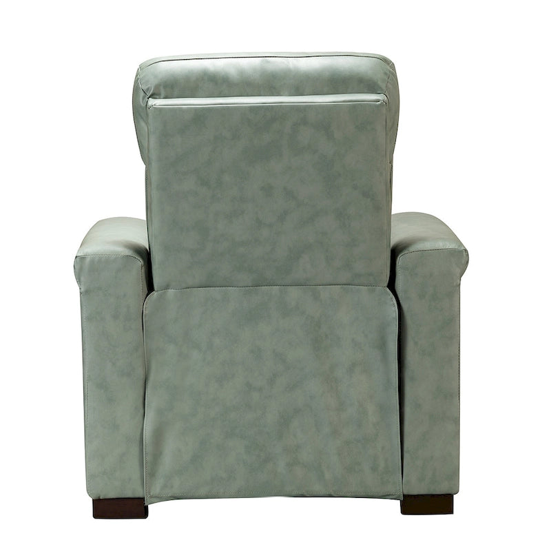 Fauteuil inclinable électrique en cuir véritable avec port USB et repose-pieds escamotable
