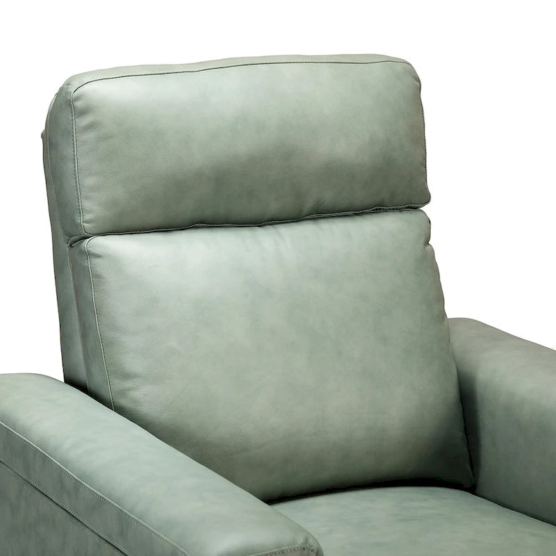 Fauteuil inclinable électrique en cuir véritable avec port USB et repose-pieds escamotable