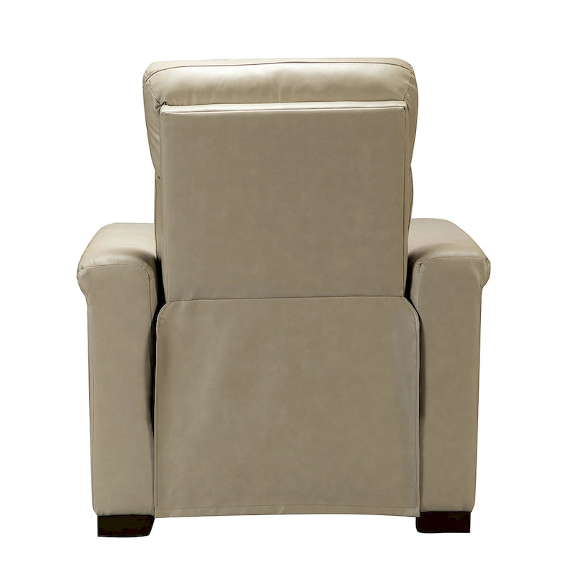 Fauteuil inclinable électrique en cuir véritable avec port USB et repose-pieds escamotable