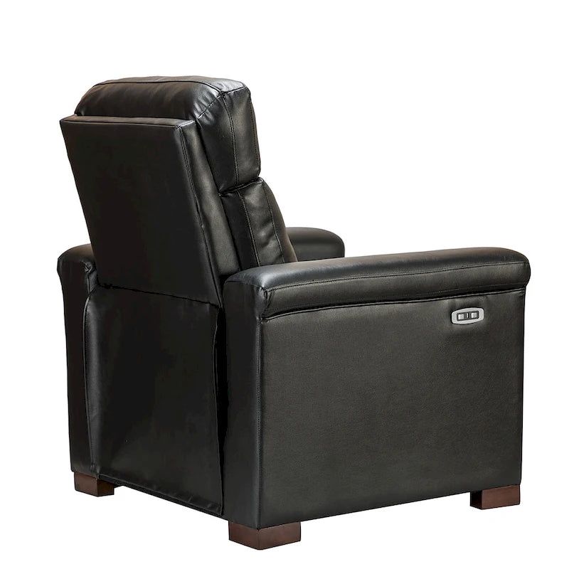 Fauteuil inclinable électrique en cuir véritable avec port USB et repose-pieds escamotable