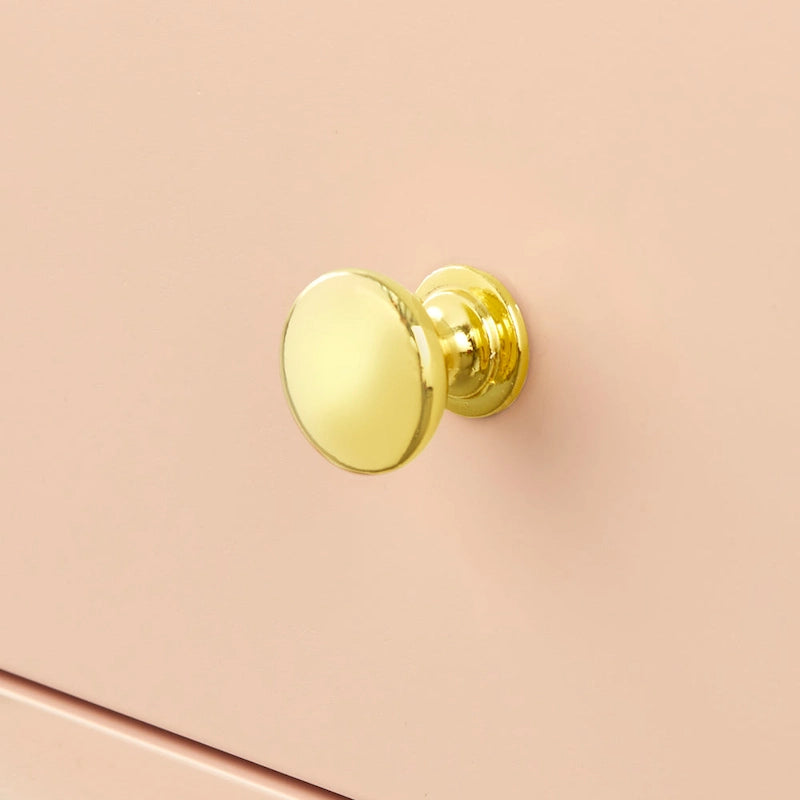 Table d'appoint à un tiroir du milieu du siècle avec étagère surélevée blanc antique noyer rose poudré