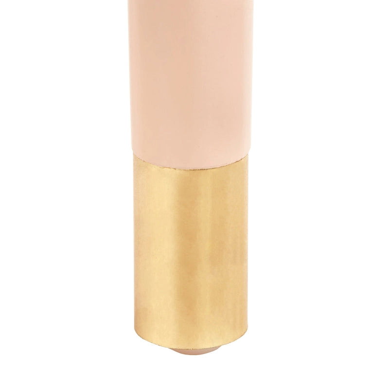 Table d'appoint à un tiroir du milieu du siècle avec étagère surélevée blanc antique noyer rose poudré
