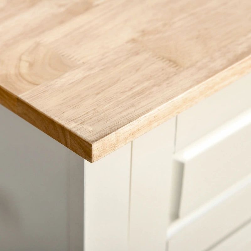 Dessertes de cuisine roulantes avec tiroir, armoire et porte-serviettes, blanc crème