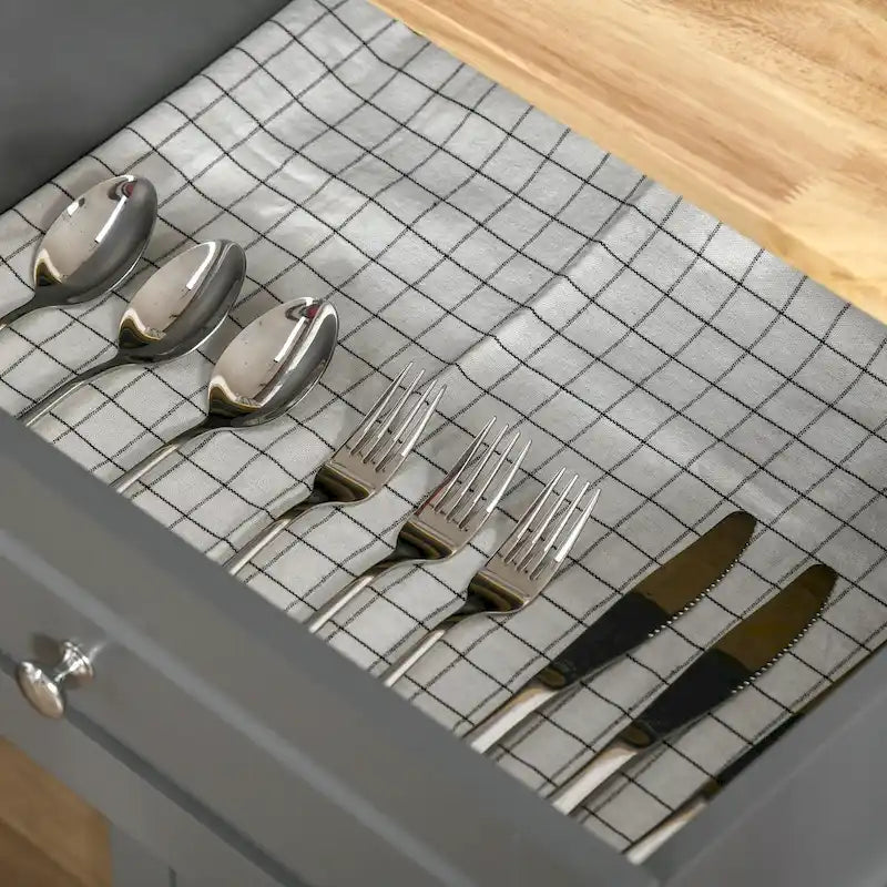 Dessertes de cuisine roulantes avec tiroir, armoire et porte-serviettes, blanc crème