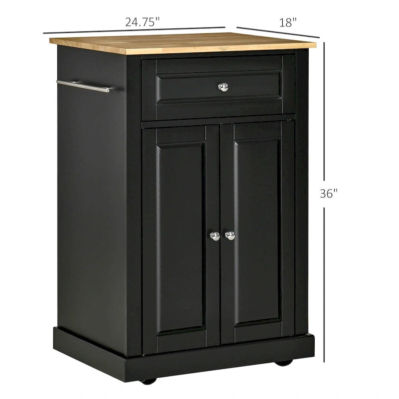Dessertes de cuisine roulantes avec tiroir, armoire et porte-serviettes, blanc crème