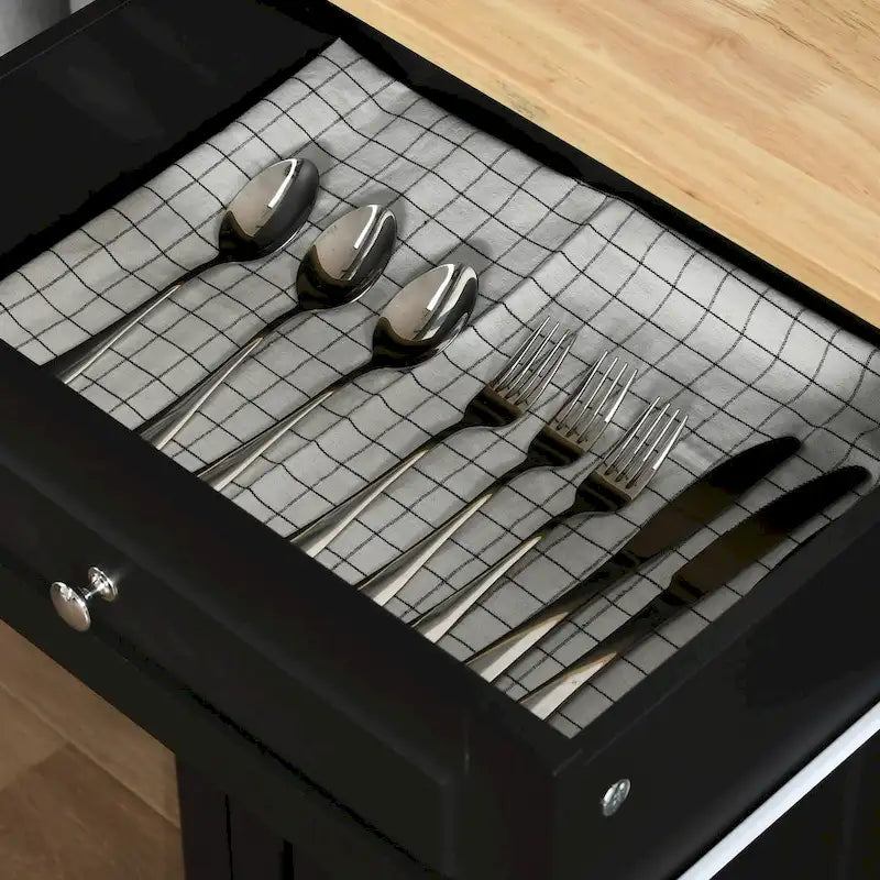 Dessertes de cuisine roulantes avec tiroir, armoire et porte-serviettes, blanc crème