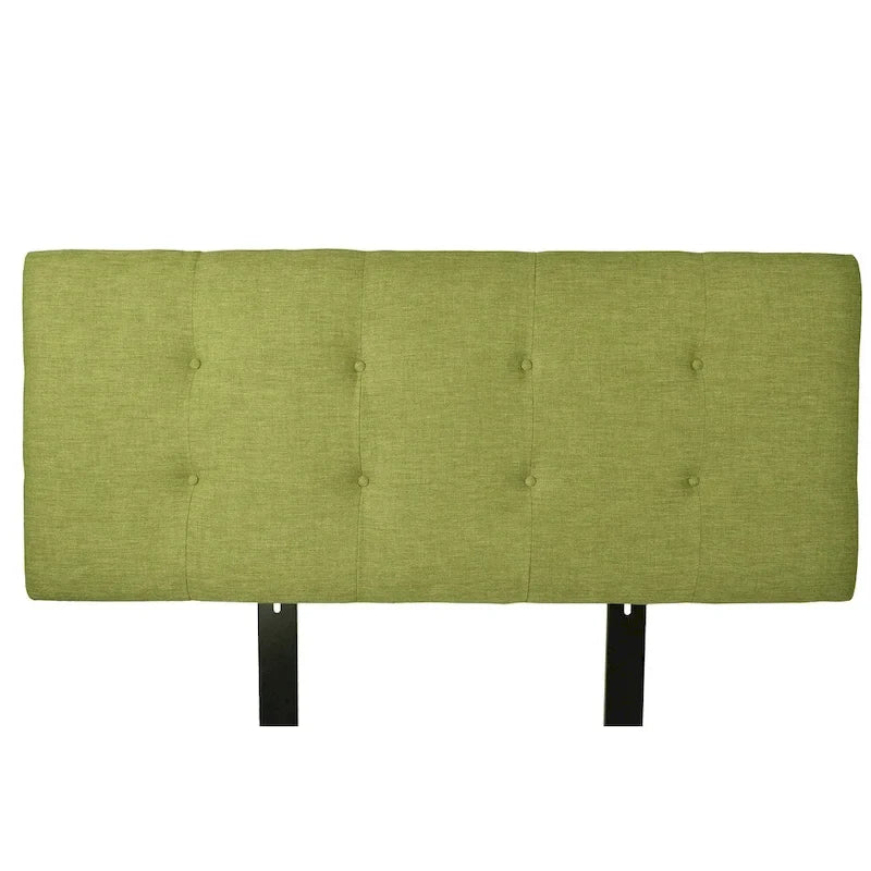 Tête de lit capitonnée verte, réglable en hauteur, en tissu rembourré de mousse