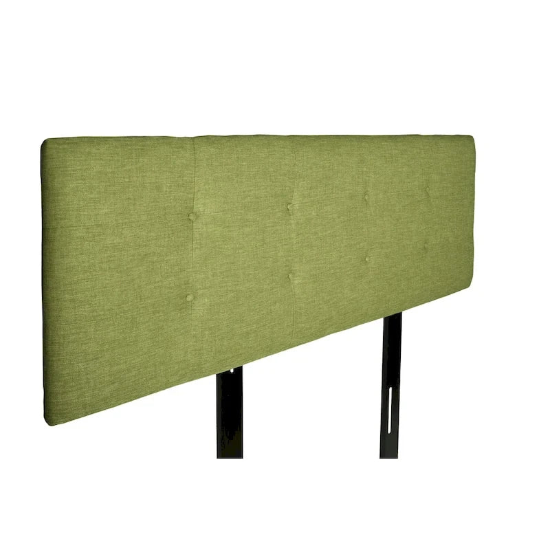 Tête de lit capitonnée verte, réglable en hauteur, en tissu rembourré de mousse