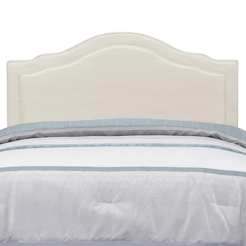 Tête de lit capitonnée grand lit Cream Camelback en similicuir blanc