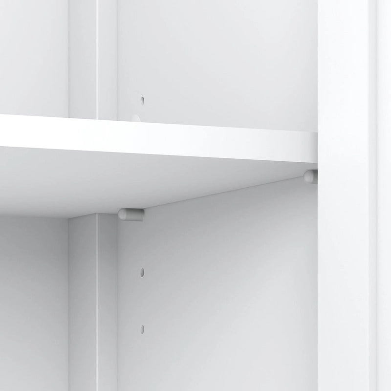 Meuble de rangement d'appoint au sol à deux portes style ferme moderne avec étagère réglable, gris et blanc shiplap