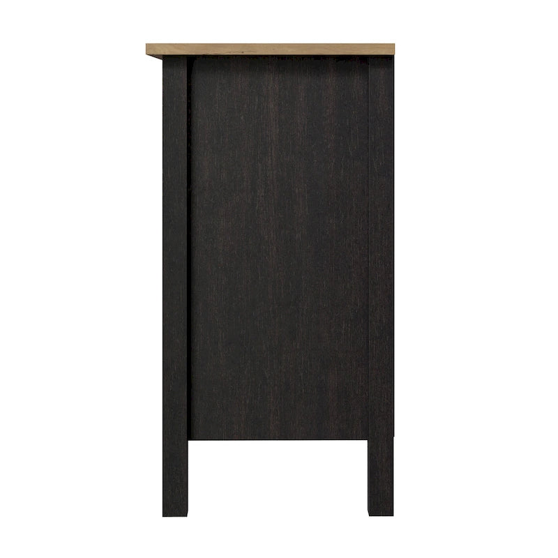 Meuble de rangement d'appoint au sol à deux portes style ferme moderne avec étagère réglable, gris et blanc shiplap