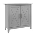 Petit meuble de rangement 2 portes style ferme avec motifs en X, gris Cape Cod