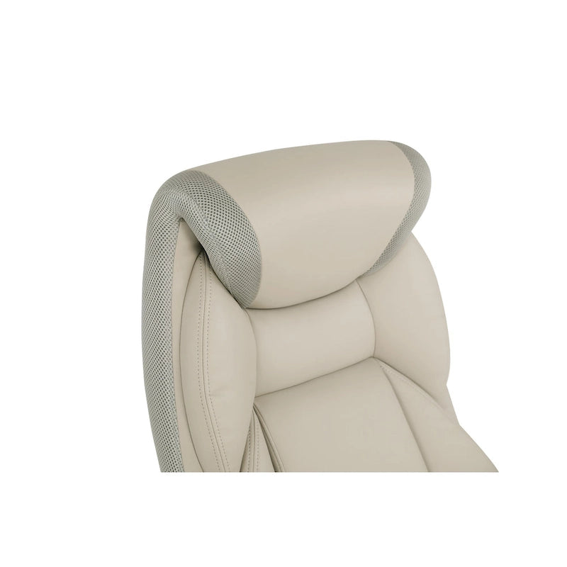 Fauteuil de bureau de direction grand dossier en cuir reconstitué avec accoudoirs relevables Taupe