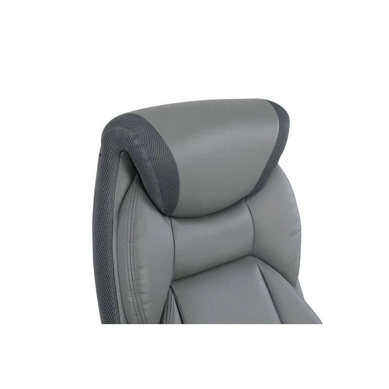 Fauteuil de bureau de direction grand dossier en cuir reconstitué avec accoudoirs relevables Taupe