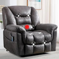 Fauteuil inclinable releveur rembourré avec massage, chauffage et port de chargement USB, Gris / Marron