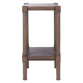 Table d'appoint carrée avec étagère inférieure, marron et noir