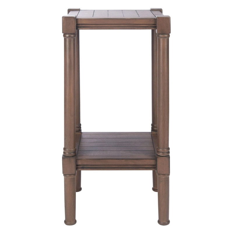 Table d'appoint carrée avec étagère inférieure, marron et noir