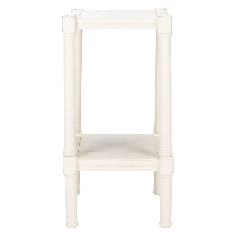 Table d'appoint carrée avec étagère inférieure, marron et noir