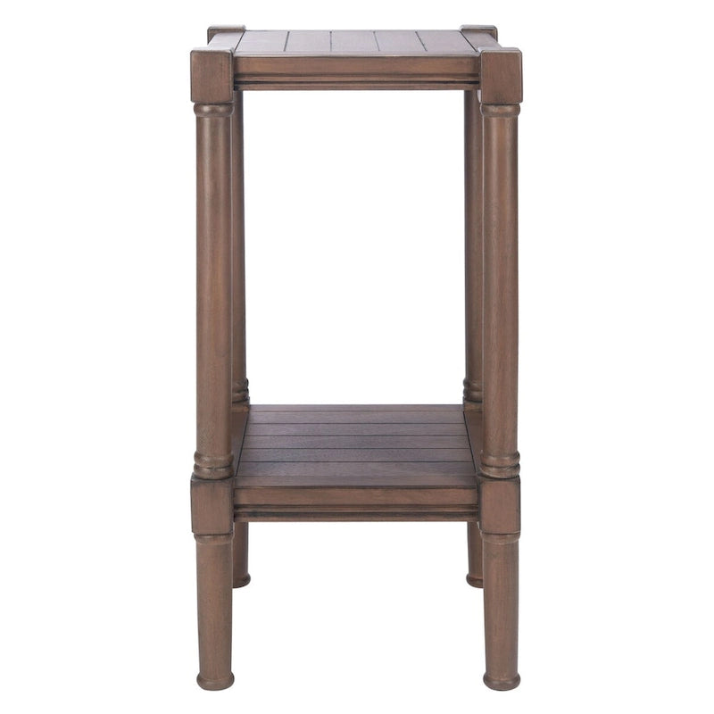 Table d'appoint carrée avec étagère inférieure, marron et noir