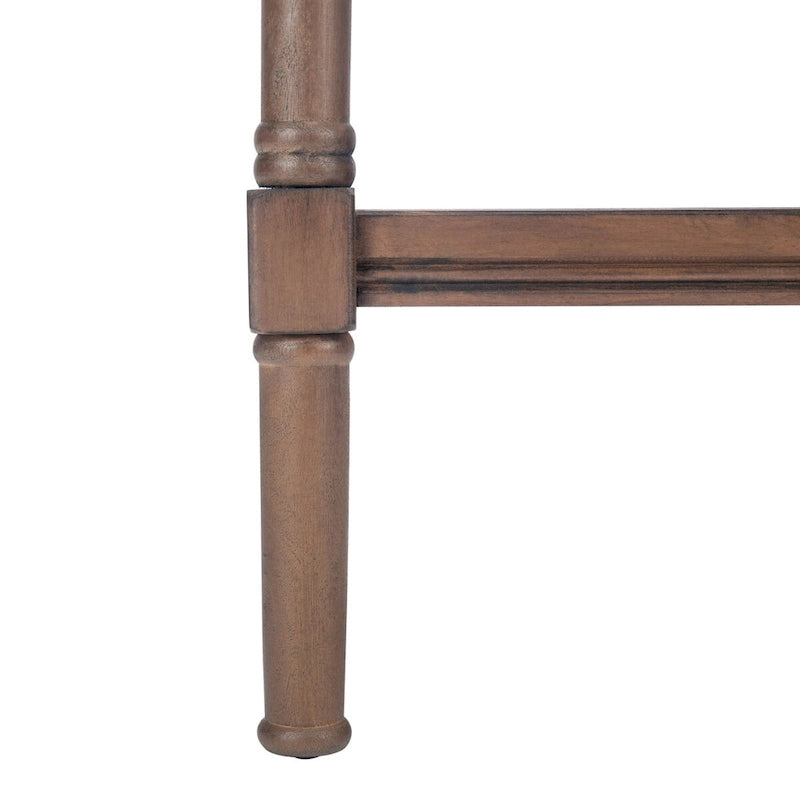 Table d'appoint carrée avec étagère inférieure, marron et noir