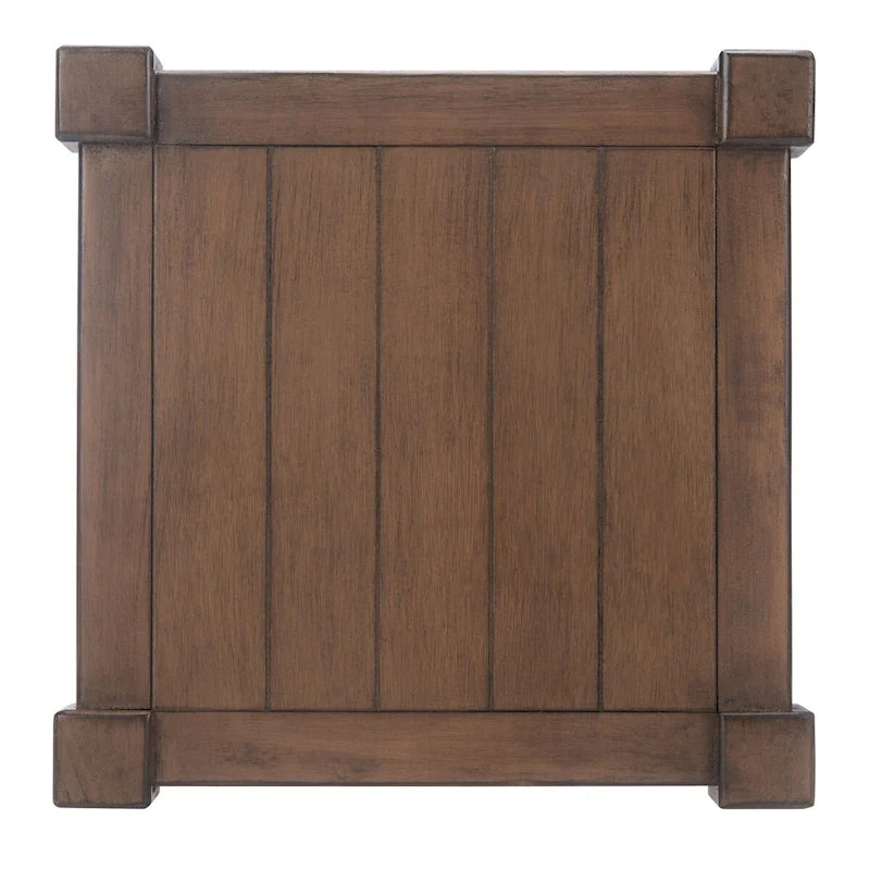 Table d'appoint carrée avec étagère inférieure, marron et noir
