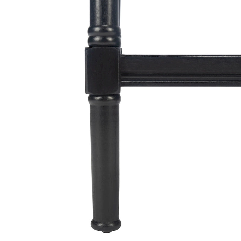 Table d'appoint carrée avec étagère inférieure, marron et noir