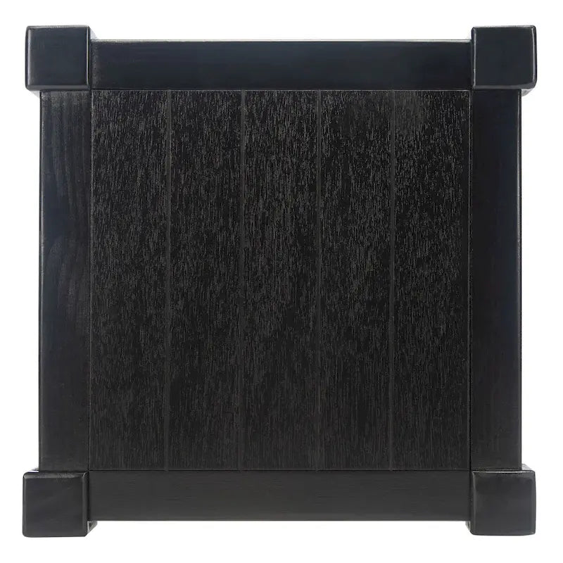 Table d'appoint carrée avec étagère inférieure, marron et noir