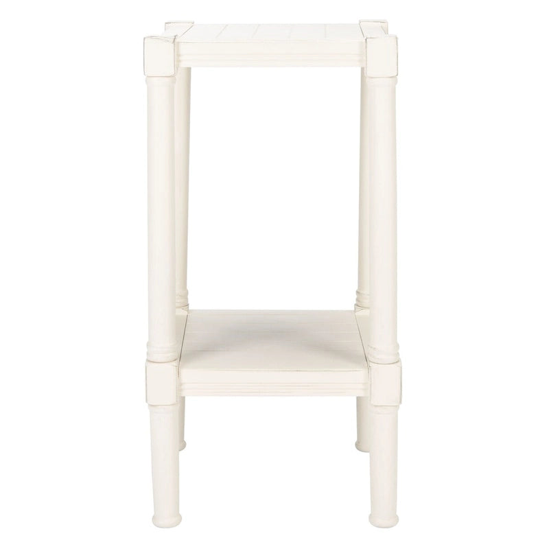 Table d'appoint carrée avec étagère inférieure, marron et noir