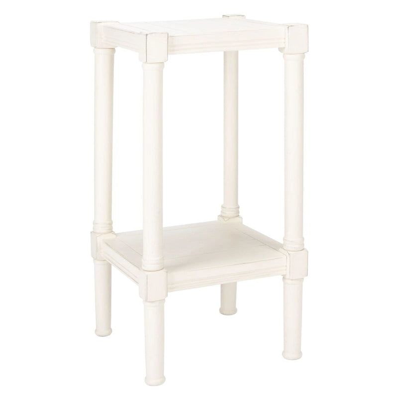 Table d'appoint carrée avec étagère inférieure, marron et noir