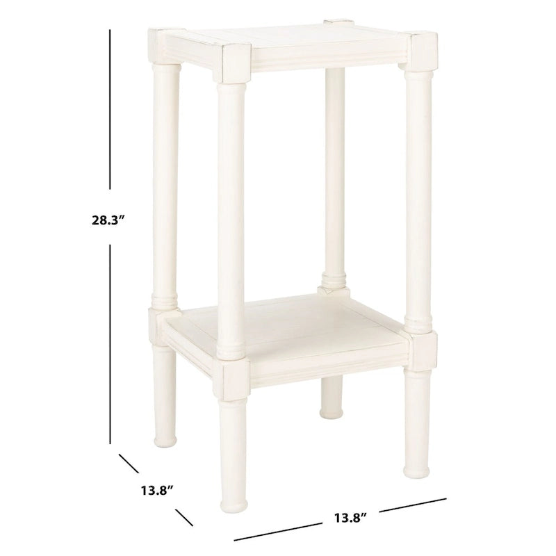 Table d'appoint carrée avec étagère inférieure, marron et noir