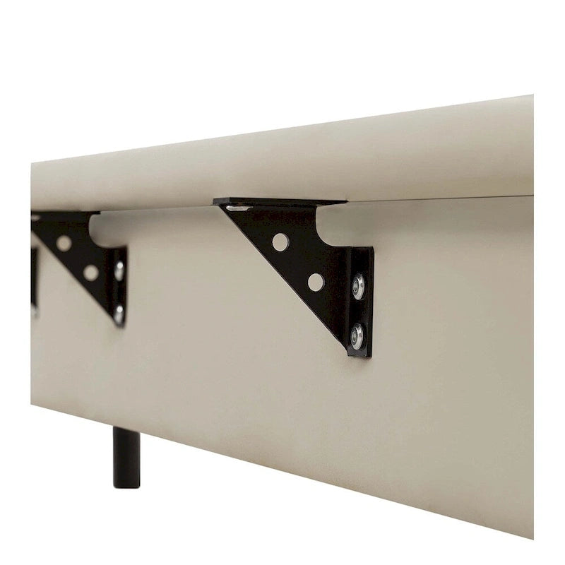 Lit plateforme rembourré avec lumière LED à capteur et dossier ergonomique matelassé Noir Blanc