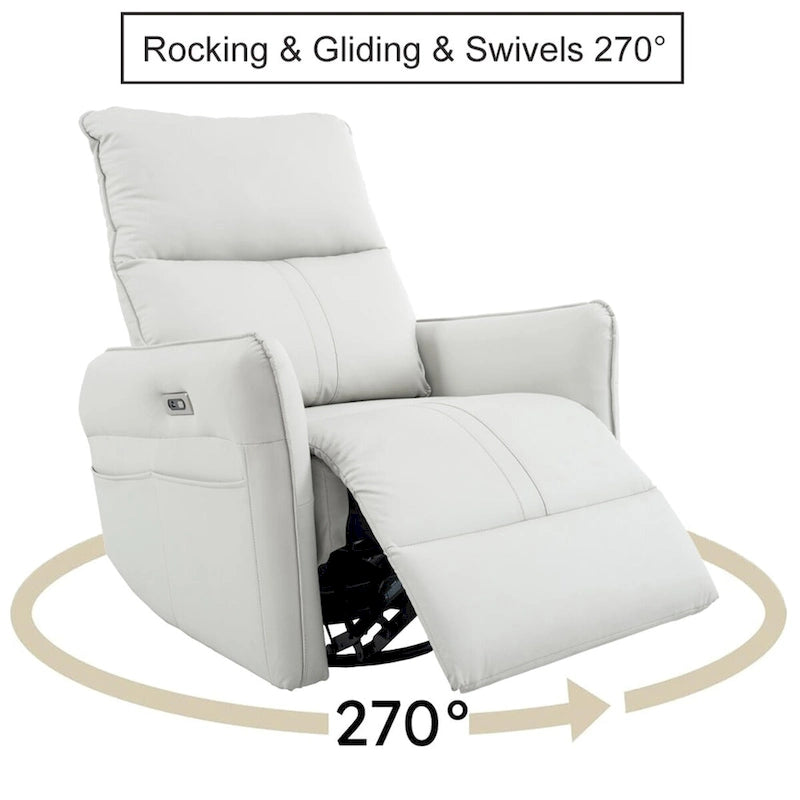 Fauteuil inclinable, pivotant et basculant 270 avec ports de chargement USB