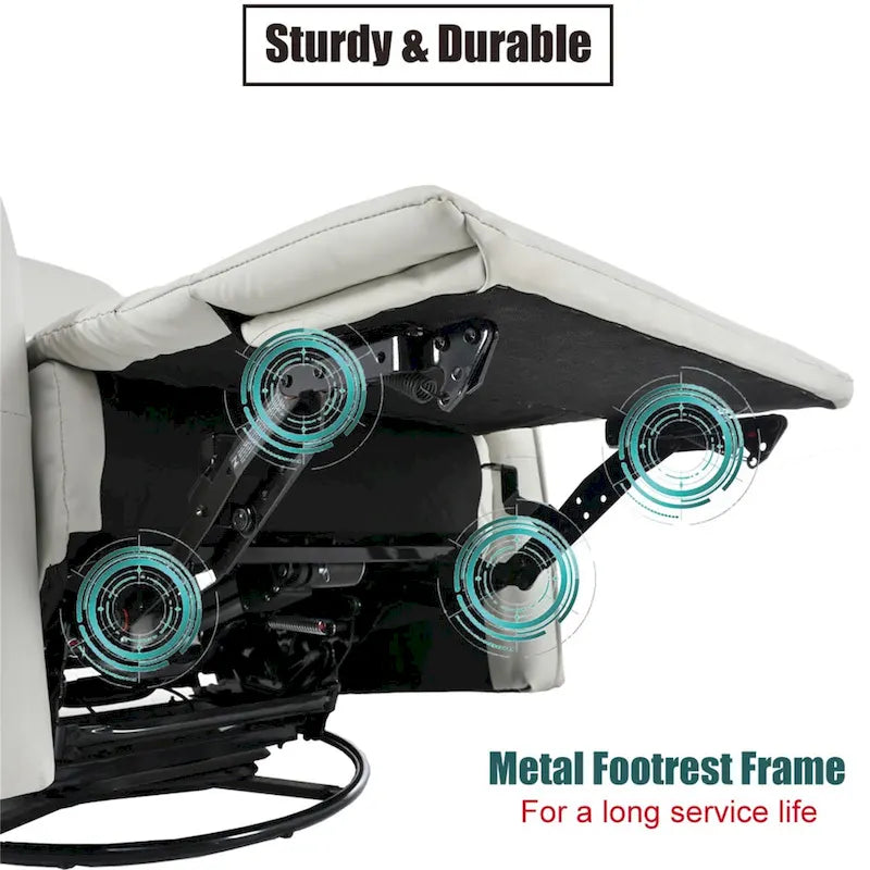 Fauteuil inclinable, pivotant et basculant 270 avec ports de chargement USB