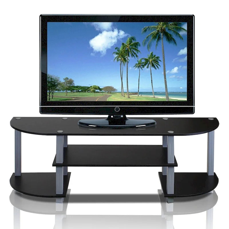 Meuble TV large avec étagères ouvertes, centre de divertissement, plusieurs options de couleur