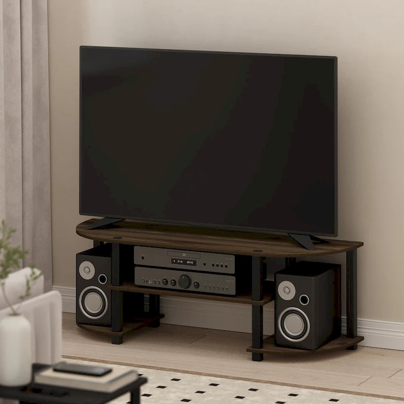 Meuble TV large avec étagères ouvertes, centre de divertissement, plusieurs options de couleur