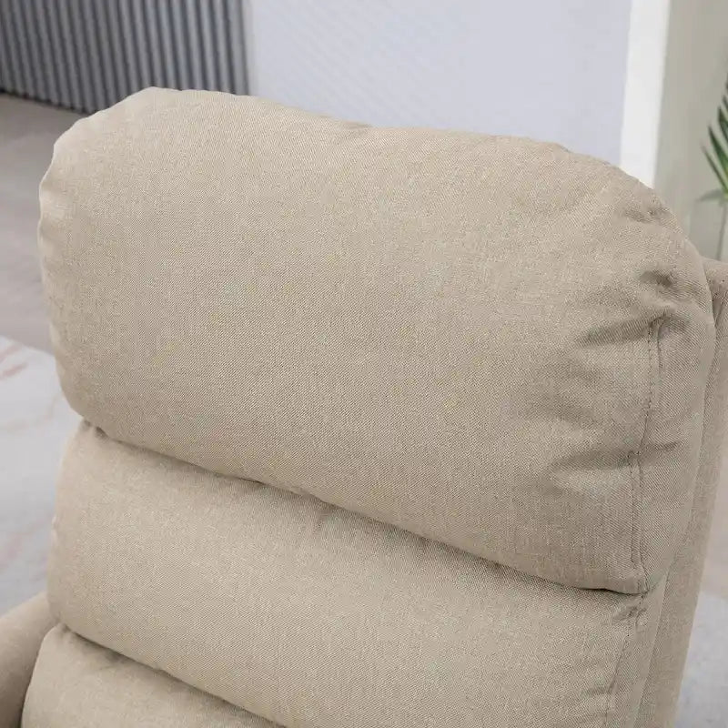Fauteuil inclinable électrique releveur avec télécommande, lin beige bleu