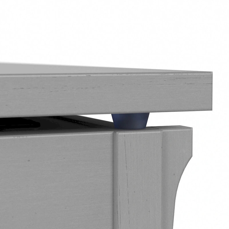 Table basse relevable avec compartiment de rangement dissimulé et étagère inférieure, Blanc antique